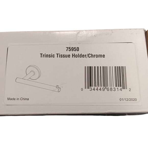 Delta Trinsic Wall Mount Single Post Toilet Paper Holder, Polished Chrome - Picture 3 of 3